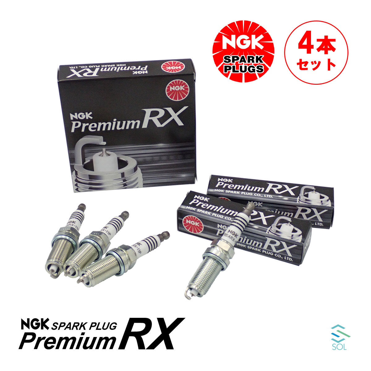 出荷締切18時 NGKプレミアムRXプラグ 4本セット 1台分 トヨタ ヴィッツ ブレイド ラクティス シエンタ レジアスエース 等全般 LFR6ARX-11P