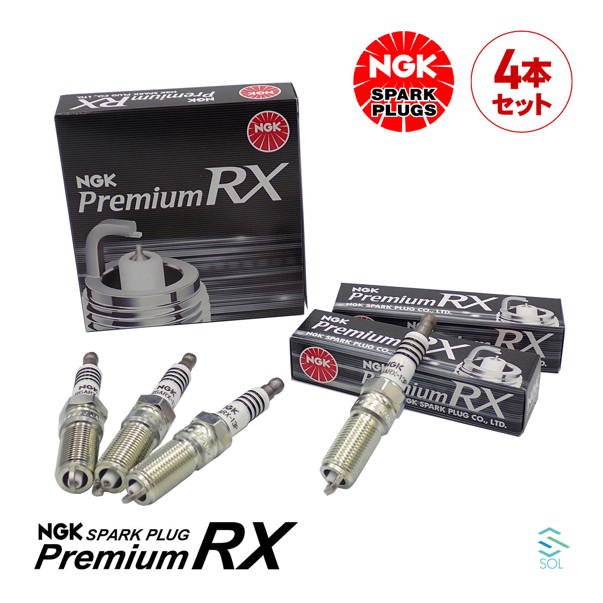 NGK スパークプラグ プレミアムRX イリジウムプラグ 4本セット 1台分 アクセラ ロードスター 等 LTR6ARX-13P ポスト投函