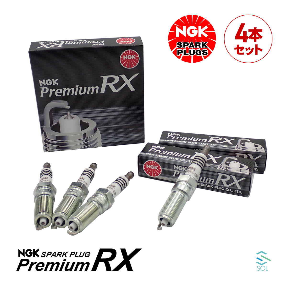 出荷締切18時 NGK スパークプラグ プレミアムRX イリジウム 4本セット 1台分 アクセラ プレマシー MPV アテンザ 等 LTR5ARX-13P