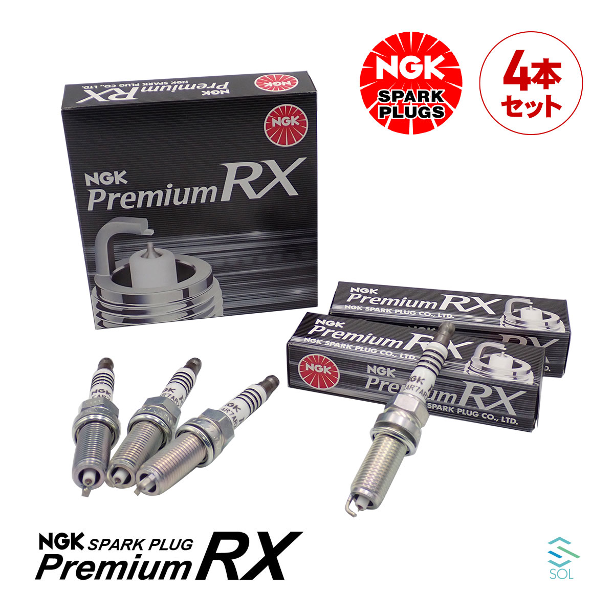 出荷締切18時 NGK スパークプラグ プレミアムRX イリジウム 4本セット 1台分 アクセラ ロードスター デミオ 等 LKAR7ARX-11P