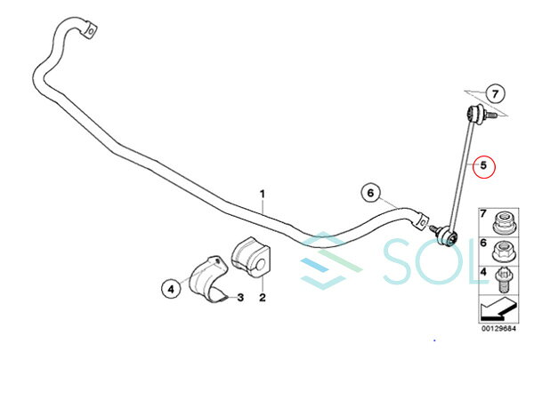 出荷締切18時 フロント スタビライザーリンク スタビリンク 左側 BMW E83 X3 2.5i 3.0i