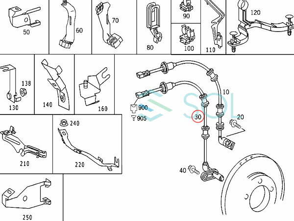 �٥�� W220 W215 �ꥢ ���ԡ��ɥ��󥵡� ABS���󥵡� ��¦ S320 S430 S500 S600 S55 S65 CL500 CL600 CL55 2205400417