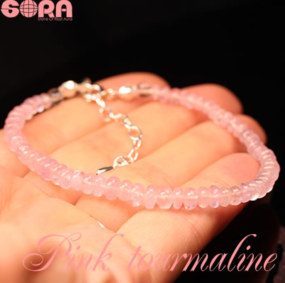 【限定1点モノ】SAピンクトルマリン　アジャスタータイプ　シルバー925　ブレスレット　腕周り15〜16cmくらいの方用　パワーストーン　天然石　◆