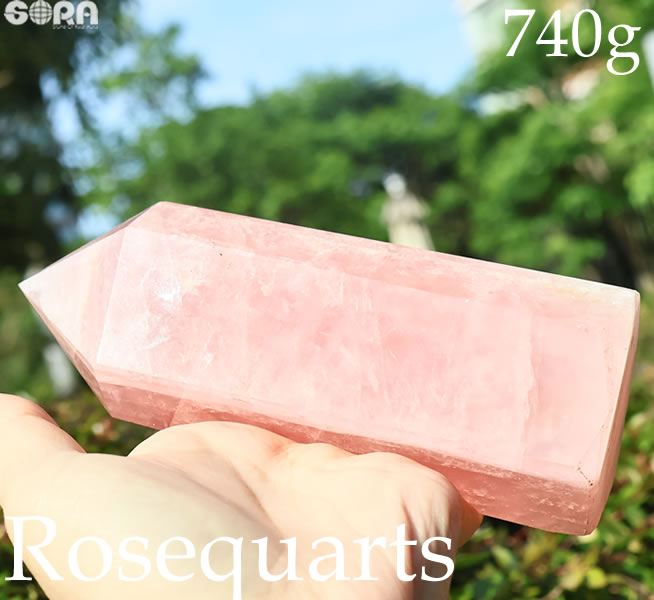  限定1点モノ ビッグサイズ 美の象徴 ローズクォーツ ポイント 740g 置...