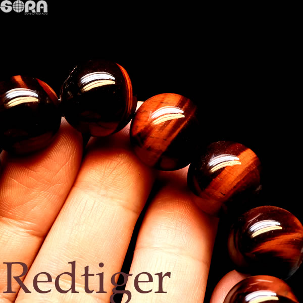 金運祈願　AAAAAレッドタイガーアイ　　16mm　一連ブレス　パワーストーン　天然石　ブレスレット