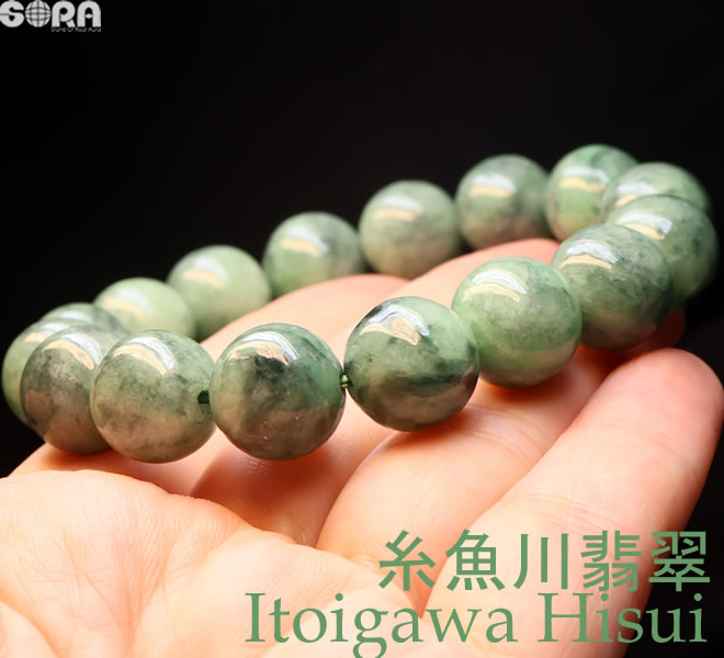 【限定1点モノ】　SA糸魚川翡翠 13mm 「御召茶色」ブレスレット パワーストーン 天然石 翡翠 糸魚川青翡翠 翡翠 ひすい ヒスイ