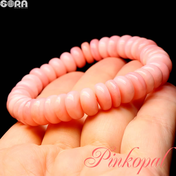  限定1点モノ 5A ピンクオパール ボタン 10mm ブレスレット パワースト...