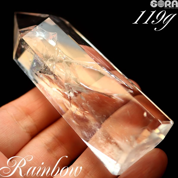  限定1点モノ 透明度高め 水晶 ポイント レインボー水晶 アイリス水晶 1...