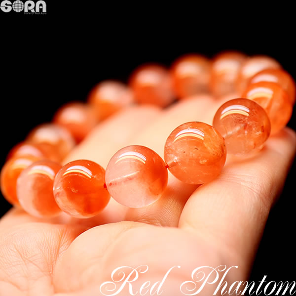 【限定1点モノ】ほとばしるエネルギー 5A レッドファントム 13mm ブレスレット パワーストーン 天然石 ファントム