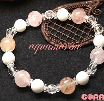 良縁成就祈願【訳あり】AAAAピンクアクアマリン(モルガナイト) AAAAホワイトオニキス ブレスレット パワーストーン 天然石