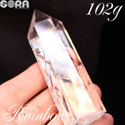  限定1点モノ 透明度高め 水晶 ポイント レインボー水晶 アイリス水晶 1...