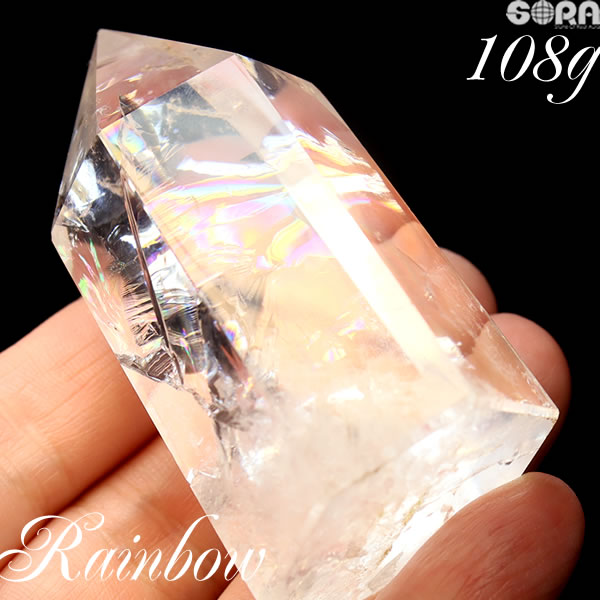  限定1点モノ 透明度高め 水晶 ポイント レインボー水晶 アイリス水晶 1...