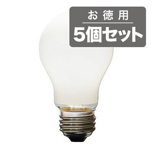 《家庭用照明で最も使われるカタチの一般電球。定格寿命1000時間》ASAHI 一般電球LW100V-19W/55 E26口金ホワイト球(5個セット)