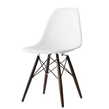 《最上級のフォルムをリビングに》イームズ DC-231B-WH DSW Dining Shell side chair Wood base DBR脚ホワイト
