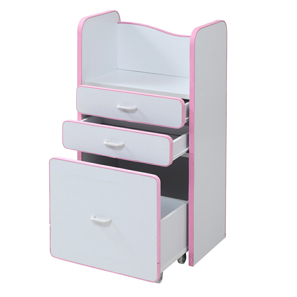 《片付ける習慣が身につく、お子さまの整理整頓をサポート》JKプラン ランドセルラックW480×D290×H900(引き出し・キャスター付き)FES-0003WH/PK