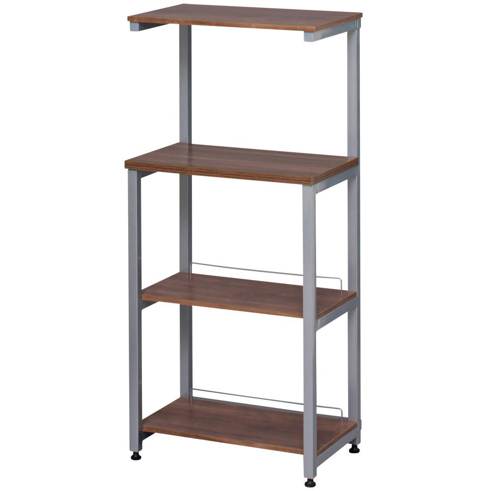 《リビングに置いても違和感のないデザイン》アイリスオーヤマ デスクサイドラックFDK-30Rシルバー/ブラウン