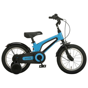 《軽量マグネシウムフレームで子どもでも扱いやすい》RIPSTOP 14インチ子ども用自転車補助輪付き fetch14 RSK14-01 (50567)ブルー