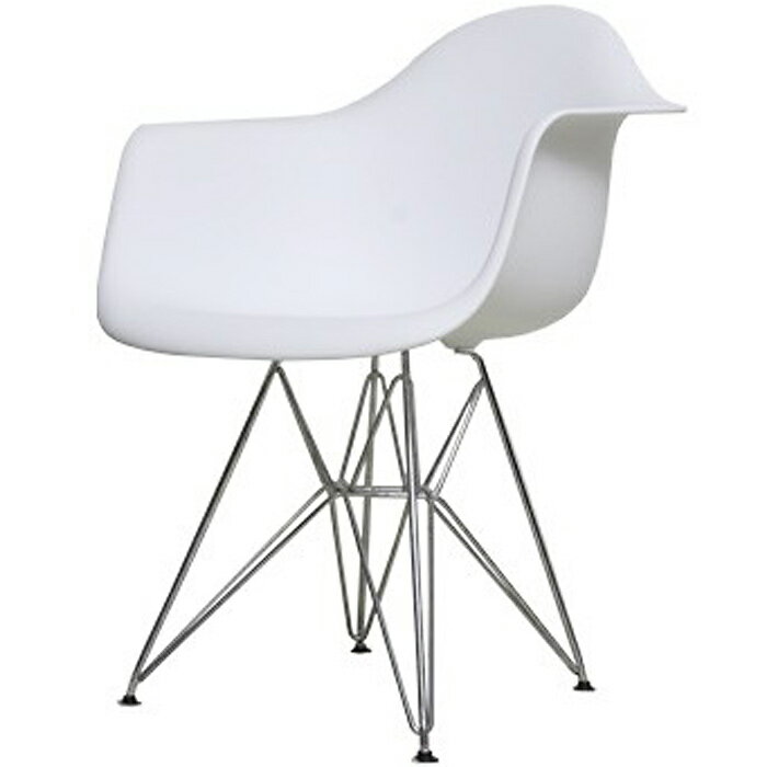 《最上級のフォルムをリビングに》イームズ 132-CPP1-WH DAR Dining armchair rod baseホワイト