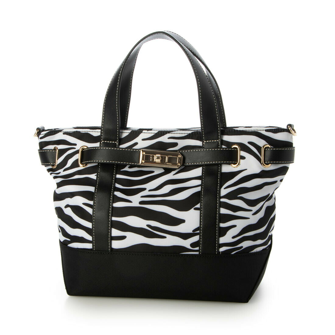 乐天商城 - LA BAGAGERIE ベルテッド2WAYミニトートB0078-01 19ゼブラ