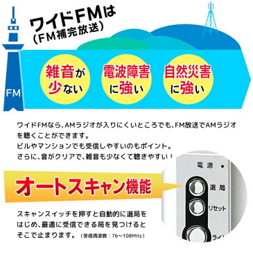 ワイドFMラジオ 両耳イヤホン付き 自動選局式 ポケットサイズ LEDライト付き 乾電池式 ついで買い特集【 小型 ポケットラジオ 非常用 AMラジオ 携帯用 クリップ付 ポータブル 防災グッズ 軽量 コンパクト 】 ◇ ラジオSTI