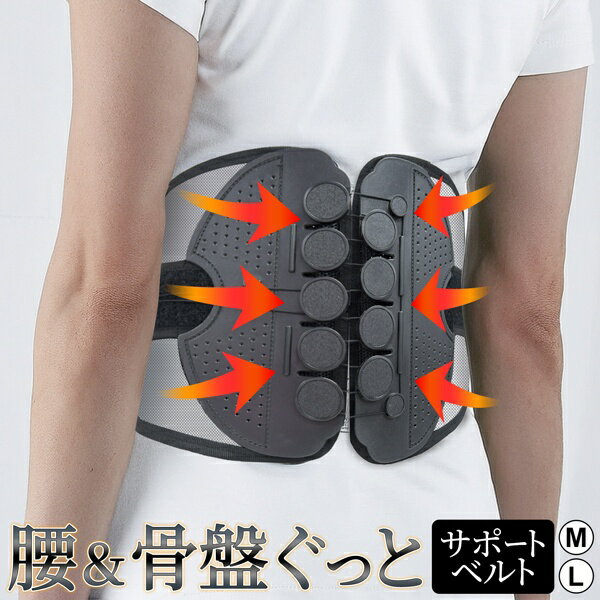 【本日P5倍+楽天カード4倍!】腰&骨盤ぐっとサポートベルト Mサイズ/Lサイズ 美姿勢 ワイド 腰サポーター 軽量【 腰用サポーター 締め上げ 引き締め コル...