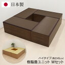 【本日ポイント5倍!】送料無料 ! 樹脂畳ユニット Mセット 日本製 ハイタイプ 幅180cm×180cm 高さ45cm ベンチ 小上がり 畳ボックス 収納付き 簡単手入れ【 和風 たたみ 空間 ミニ和室 インテリア おしゃれ 新着!】 送料込 ◇ 直送■PP畳MセットHI