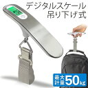 【本日いちばの日!最大P4倍】送料無料 !( 定形外 ) 最大50kg／最小50g ベルト式吊り下げデジタルスケール 風袋機能付き シンプル 液晶 コンパクト【 吊り秤 重さ 測定 計量 計測 秤 はかり 釣り 旅行 飛行機 荷物 吊下げ 便利 】 送料込 ◇ T型スケール