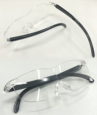 メガネ型ルーペ拡大率1.3倍ブルーライトカット紫外線カット拡大鏡めがね型メガネの上からでも装着可軽量ポーチ&クロス付属ルーペ【眼鏡老眼鏡虫眼鏡新聞パソコンスマホ精密作業敬老の日贈り物プレゼントギフト】◇1.3倍ブルーライトカット