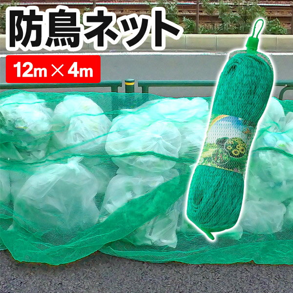 【2500円以上で7%OFF+P2倍】送料無料 ! カラスよけネット 4m×12m 長さカット可能 カラス対策 鳥よけネット【 防獣ネット ゴミネット ごみ捨て場 家庭菜園 農業用品 資材 庭 網 カラス除け 猫よけ 鳥対策 ゴミ捨て場 】 送料込 S◇ 防鳥ネット