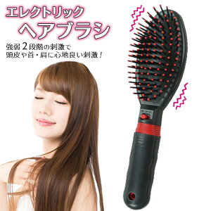 送料無料 !( 定形外 ) 2WAY 頭皮マッサージ 電動 ヘアブラシ 首・肩 強さ2段階 電池式 コードレス【 ヘアーブラシ 髪用ブラシ マッサージ器 ハンディマッサージャー 振動 美容グッズ 健康 】 送料込 ◇ ヘアブラシ Electric