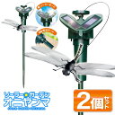 【本日ポイント5倍!】送料無料 ! ソーラーガーデン オニヤンマ【2個セット】虫対策 ソーラー電源で飛ぶ トンボ 動くオーナメント 太陽光電源/乾電池式【 ガー...