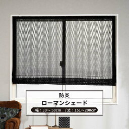 ローマンシェード サイズオーダー I型 幅30～50cm 丈151～200cm 【RB464】 レーヴェ [1枚] おしゃれ 防炎 ブラックレース 黒 ブラック OKC5