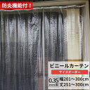 ビニールカーテン 糸入り 透明 防炎 0.35mm厚 幅201～300cm 丈251～300cm 間仕切り 冷暖房効果UP 節電 防寒 ベランダ 店舗 工場 ビニールシート ビニール カーテン サイズオーダー 【FT06】 JQ