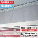 [10%OFFクーポン×本日限定] ビニールカーテン 透明 防炎 0.3mm厚 幅271～360cm 丈351～400cm PVC 丈夫 間仕切り 省エネ 節電 防水 防塵 店舗 ベランダ ビニールシート ビニール カーテン サイズオーダー 【FT11】 JQ