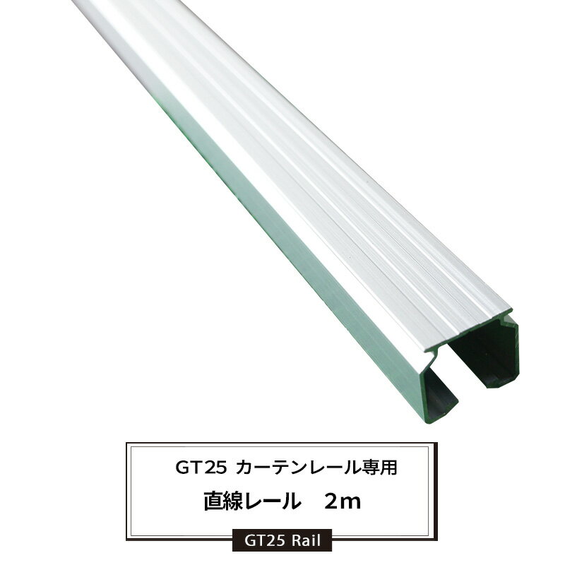 大型レール カーテンレール アルミ 直線レール 2m レール 部材のみ 重量の重いカーテンレール ビニールカーテンGT25型 H-N-0