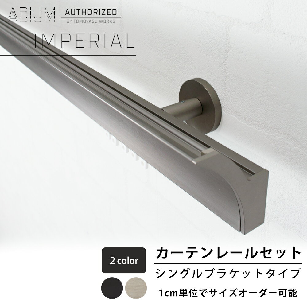 Iron - カーテンレール 正面付 シングル セット 0.5〜6m 高級感 シンプル おしゃれ かっこいい カーテン レール ADIUM アディウム IMPERIAL インペリアル C-F-3
