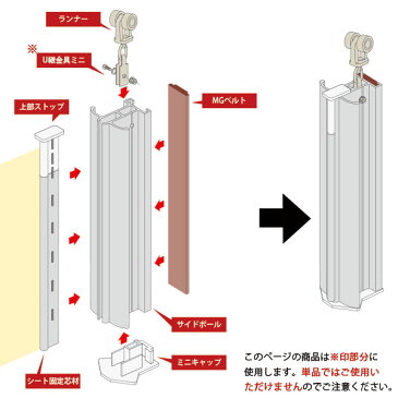 間仕切ポール「ミニタイプ用」U継金具ミニ【TT98T91】《約5日後出荷》