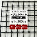 トリカルネット MS-2 幅1m×100m巻(目合い 20×21mm プラスチックネット プラスチック 網 落下防止 棚 ラック 階段 柵 フェンス 安全 カバー ディスプレイ イルミネーションネット 鳥よけネット ネット 網 黒 ブラック JQ