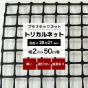 トリカルネット MS-2 幅2m×50m巻 目合い 20×21mm プラスチックネット プラスチック 網 落下防止 棚 ラック 階段 柵 フェンス 安全 カバー ディスプレイ イルミネーションネット 鳥よけネット 網 黒 ブラック JQ