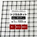 トリカルネット MS-3 幅1m×100m巻 目合い 20×21mm プラスチックネット プラスチック 網 落下防止 棚 ラック 階段 柵 フェンス 安全 カバー ディスプレイ イルミネーションネット 鳥よけネット ネット 網 黒 ブラック JQ