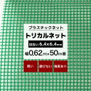 トリカルネット N-10 幅0.62m×50m巻 目合い 6.4×6.4mm プラスチックネット プラスチック 網 土木建築 工事 カバー カゴ コンテナ 輸送 補強 内装保護 ネット 網 緑 グリーン JQ