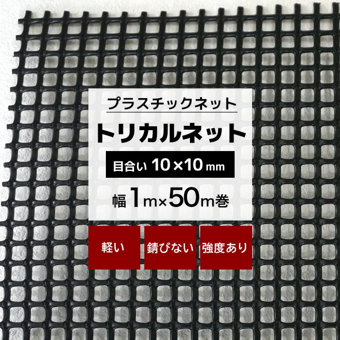 ポイント5倍×20日限定 トリカルネット N-24 幅1m×50m巻 目合い 10×10mm プラスチックネット プラスチック 網 獣害対策 動物よけ イノシシ対策 被害 農作物 保護 防護 侵入防止 ネット 網 黒 ブラック JQ