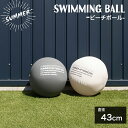 ビーチボール 43cm おしゃれ シンプル プール 海 水遊び グレー ホワイト 1個
