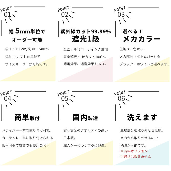 ロールスクリーン 遮光1級 オーダー 幅180.5〜190m 丈201〜240cm ロールカーテン 無地 目隠し 遮光 遮熱 断熱 UVカット 遮音 ホームシアター 寝室 洗える USS RSN [3]