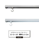 ポイント5倍×30日限定 ピクチャーレール 標準 2mセット 耐荷重30kg 天井用 壁付用 ディスプレイレール インテリアレール 絵画 写真 インテリア 展示用 パネル 美術館 学校 一般家庭 イベント ディスプレイ ワイヤー 吊り下げ ルーミー20 【PR202S】 JQ