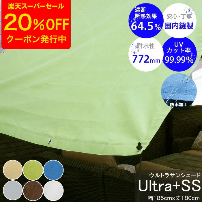 [クーポンで20%OFF×スーパーセール期間] 日よけ シェード 約幅185×丈180cm サンシェード 庭 ベランダ 防水加工 手洗い可 雨よけ UVカット ...