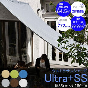 [10％OFFクーポンあり×25日限定] 日よけ シェード サンシェード 庭 ベランダ 約幅85×丈180cm オーニング 窓 車 目隠し 屋外 テント ウッドデッキ 無地 撥水 UVカット [ウルトラサンシェード] CSZ