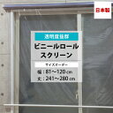 ビニールロールスクリーン 透明 0.3mm厚 幅81～120cm 丈241～280cm サイズオーダー ロールスクリーン ビニール ロールカーテン 透明 病院 店舗 会社 倉庫 間仕切り 窓口 ホコリよけ 感染予防 TT31 日本製 RSN