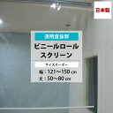 ビニールロールスクリーン 透明 0.3mm厚 幅121~150cm 丈50~80cm サイズオーダー ロールスクリーン ビニール ロールカーテン 透明 店舗 工場 病院 ベランダ 玄関 リビング 受付 カウンター 目隠し 節電 虫よけ 日本製 TT31 RSN