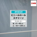 ビニールロールスクリーン 透明 0.3mm厚 幅41~80cm 丈161~200cm サイズオーダー ロールスクリーン ビニール ロールカーテン 透明 店舗 工場 病院 ベランダ 玄関 リビング 受付 カウンター 目隠し 節電 虫よけ 日本製 TT31 RSN